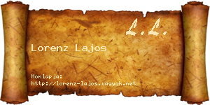 Lorenz Lajos névjegykártya