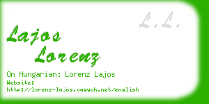 lajos lorenz business card